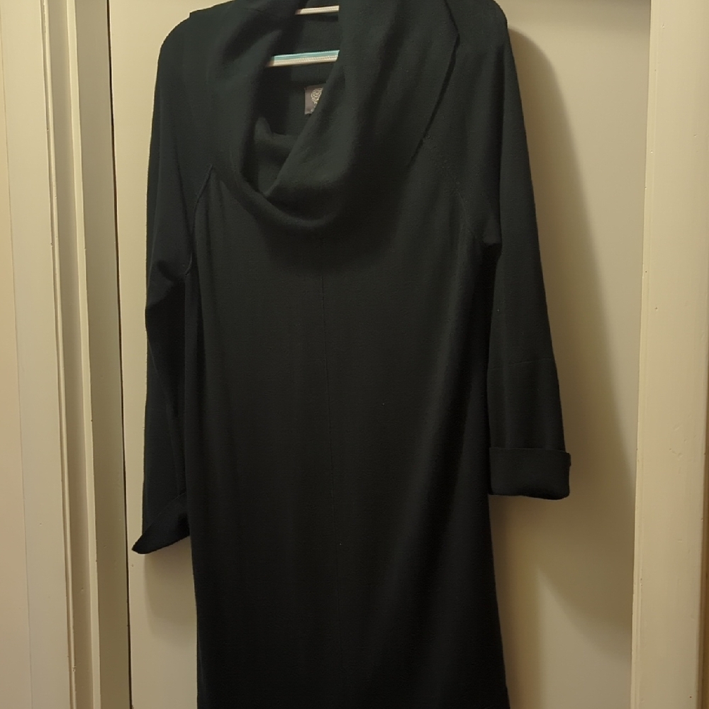 Elegant  For Christmas Pine Green  Cowl Neck Knit Dress